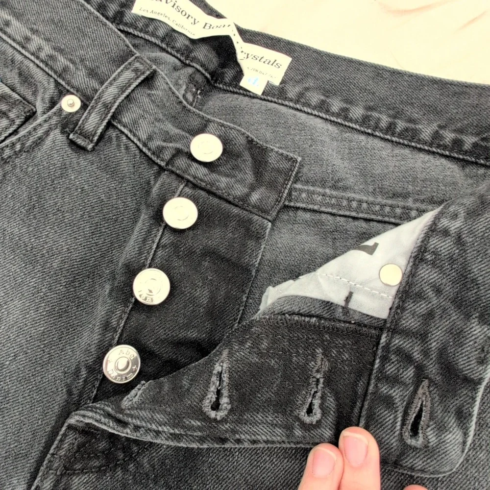 NWT Advisory Board‎ Crystals Abcd Jeans Faded Black Straight Leg Denim 30 Italy
